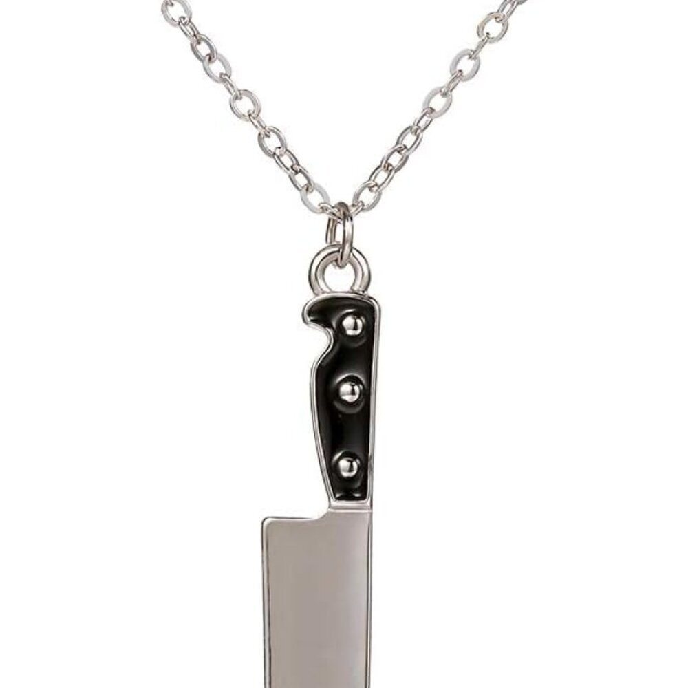 Enamel Red Bloody Knife Necklace for Halloween 18 in Christmas Drop Dangle Earri